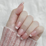Handmade Pink Ombre French Tip Press On Nails